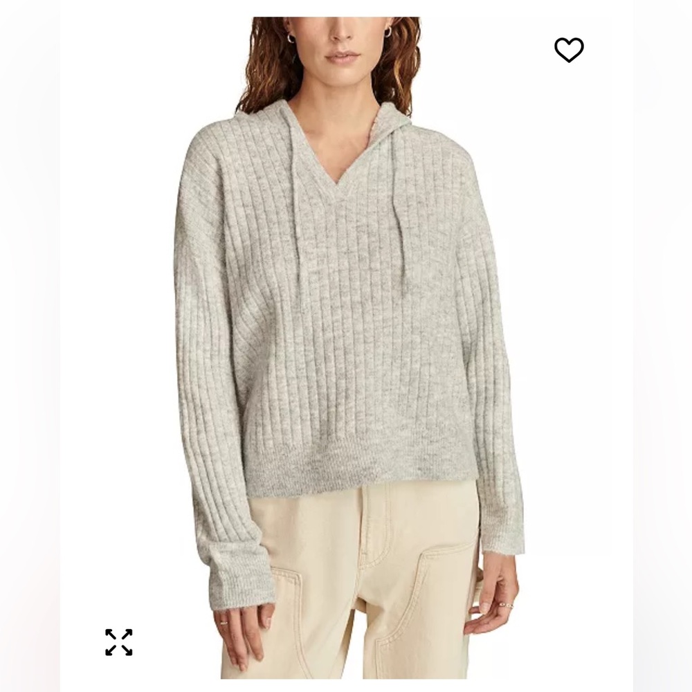 Lucky Brand Light Gray Ribbed Sweater